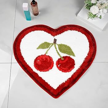 Amazon.com: LIKETN Cute Cherry Bath Mats Absorbent Non Slip Heart